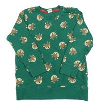 Tmavozelená mikina se soby H&M