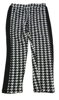 Černo-bílé vzorované legíny Shein