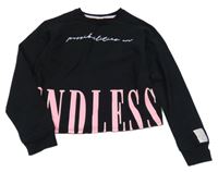 Černá crop mikina s nápisem George 