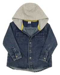 Tmavomodrá riflová bunda s teplákovou kapucí Kiki&Koko