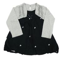 Černo-šedé bavlněné šaty s bolerkem George