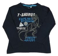 Tmavomodré triko s dinosaurem C&A