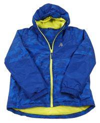 Kobaltově modro-safírová šusťáková funkční zimní bunda s kapucí Crivit