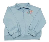 Světlemodrá crop mikina se Stitchem s límečkem LC Waikiki