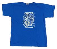 Modré tričko s potiskem 