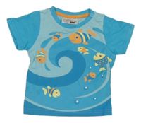 Azurové tričko s rybkami Egee 