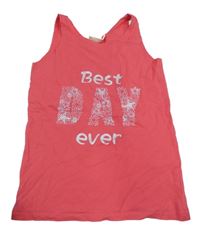 Růžový top s nápisem Kids