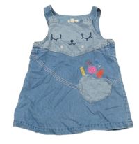 Světlemodré riflové šaty se zvířátkem Du pareil 