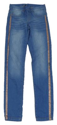 Modré džegíny s proužky Page one young