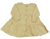 Žluto-bílé kostkované košilové šaty H&M