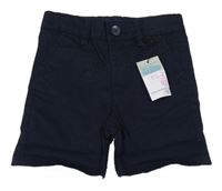 Nové - Tmavomodré plátěné chino kraťasy Primark