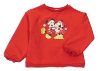 Červená mikina s Minní a Mickeym Orchestra