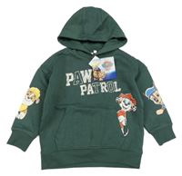Nové - Tmavozelená mikina s Paw Patrol a kapucí Nickelodeon