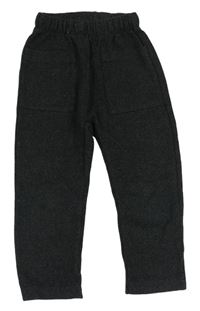 Tmavošedo-černé vzorované úpletové kalhoty ZARA