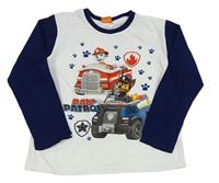 Bílo-tmavomodré pyžamové triko s PAW PATROL nickelodeon