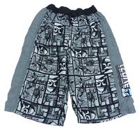 Šedo-černé plážové kraťasy se Star Wars Matalan