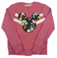 Světlevínová melírovaná mikina s Mickey a pruhy Disney
