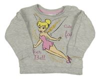 Šedá melírovaná mikina se Zvonilkou a volánky Disney