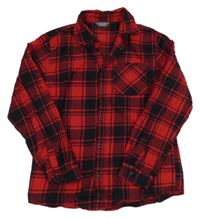 Červeno-černá kostkovaná falenlová košile PRIMARK