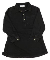 Černé riflové šaty s límečkem ZARA