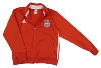 Červená propínací sportovní fotbalová mikina FC Bayern München Adidas