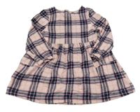 Světlerůžovo-tmavomodro-růžovo-bílé kostkované šaty Matalan