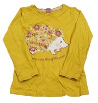 Tmavožluté triko s ježečkem dopodopo