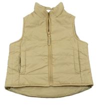 Béžová prošívaná šusťáková zateplená vesta Kids