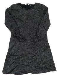 Černo-stříbrné melírované slavnostní šaty s nařasením TOM TAILOR