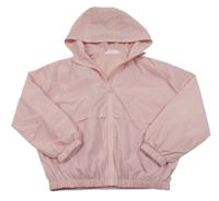 Světlerůžová šusťáková jarní oversize bunda s kapucí M&S