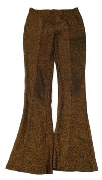 Černo-zlaté flare kalhoty TEEN GIRLS