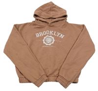 Hnědá mikina s nápisy a kapucí URBAN MINDS