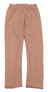 Starorůžové třpytivě puntíkaté žebrované legíny George