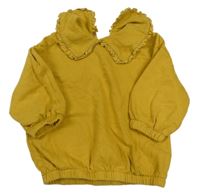 Okrová oversize mikina s límečkem Next