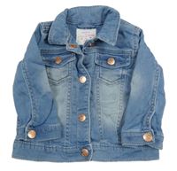 Modrá tepláková riflová bunda s límečkem F&F