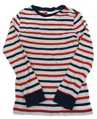 Bílo-tmavomodro-červené pruhované pyžamové triko H&M