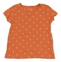 Lososovo-žluté puntíkaté tričko lupilu