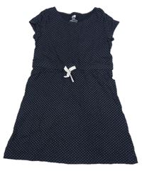 Tmavomodré puntíkaté šaty H&M