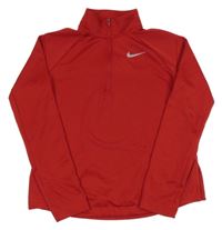 Červená funkční sportovní mikina s logem Nike