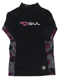 Černé Uv tričko se vzory a nápisem  GUL 