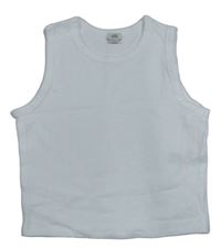 Bílý žebrovaný crop top River Island
