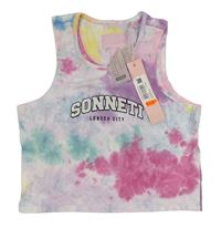 Barevný batikovaný crop top s logem Sonneti