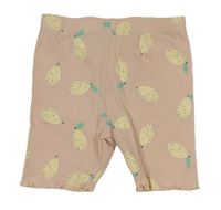 Světlerůžové žebrované elastické kraťasy s citróny Primark