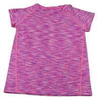 Fialovo-neonově růžové melírované sportovní tričko H&M