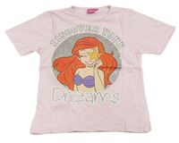 Růžové tričko s Ariel Disney