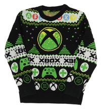 Černý vzorovaný svetr s logem X-Box George