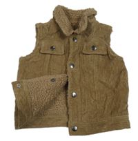 Hnědá manšestrová zateplená vesta George