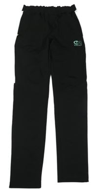 Černé sportovní tepláky s pruhem