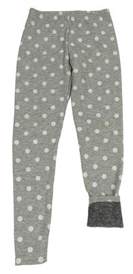 Šedé melírované puntíkaté zateplené legíny zn. Yigga