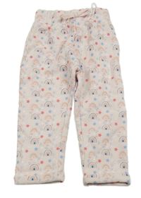 Světlerůžové tepláky s duhami a srdíčky